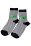 Boy's 9-10 Years Old Striped Patterned Light Gray 5-Piece Sock Set - 4