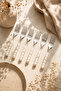 30 Piece Plastic Pearl Stone Silver Cutlery Spoon Knife Set Stainless Steel Flatware - 5