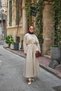 Women's Sleeve-Cape Detail Waist-Tie Loose Trousers Stone - 2