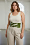 Plus Size Khaki Women's Belt Corset Style Three Buckle Wide Leather - 5