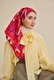 Twill Silk Scarf Bohemian Atlas Pattern Salmon 90X90 - 4