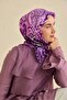 Twill Silk Scarf Classic Motif Purple 90X90 - 5