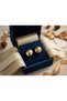 Tattoo Textured Curved Round Gold Color 316L Steel Women's Earrings - 7