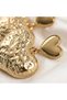 Tattoo Texture Heart Dangle Gold Color 316L Steel Women Earrings - 5