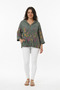 Women's 4/3 Capri Sleeve Hooded Italian Style Zippered Cotton Thin Fabric Jacket - 2