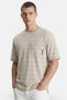 Jeans Men Crew Neck Short Sleeve Stripe T-shirt, Taupe