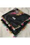 Handmade Needlework Writing, Scarf, Yemeni, Mevlit Cover, Head Cover, 4 Sides Embroidered, 100% Cotton, 100*100cm - 5