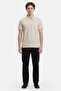 Men Regular Fit Herringbone Short Sleeve Polo Shirt, Cream - 2