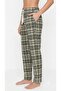 Women's Pajama Bottoms 100% Cotton Plaid Patterned with Pockets and Ties - 2
