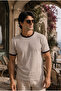 Miyazaki Regular Fit 100% Cotton Waffle Box Crew Neck Men's T-Shirt - Pebble Stone - 2