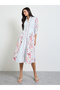 Light Blue Floral Shirt Midi Dress - 3