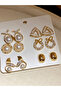 Set Of 6 - Faux Pearl Embellished Earrings