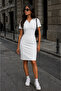 Women's Gold Buckle Detailed Lycra Dress