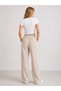 Women's High Waist Summer Wide Leg Pants with Pockets and White Stripes - 5