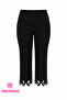 Plus Size Lycra Elastic Waist Embroidery Detailed Piped Leg Slim Viscose Women's Leggings Trousers - 2