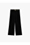 Comfortable Fit High Waist Crepe Fabric Wide Leg Pants with Belt - 6