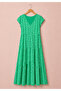 Patterned Viscose Fabric Relaxed Fit Bohemian Style Dress - 3