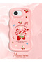 iPhone 17E Compatible Case Camera Protector Pink Silicone Couple Phone Case Strawberry Pattern - 2