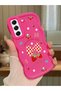 Samsung Galaxy S21 Fe Compatible Case Camera Protector Red Silicone Couple Phone Case Strawberry Pattern