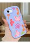 iPhone 7 Compatible Case Camera Protector Blue Silicone Couple Phone Case Butterfly Pattern
