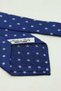 Navy Blue Polka Dot Pattern Italian Silk Tie Ik2515 - 6