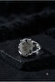 Dalmatian Jasper Natural Stone Single Stone Alloy Ring - 4