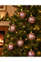 Set of 6 8 cm Shiny Christmas Tree Ornaments with Balls and Hangers Christmas Pine Tree Decoration - 2