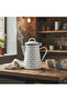 White Enamel Kettle with Blue Polka Dot Print — 1.8 Ltr - 4
