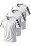 3-Piece Sleeve Stripe Quick Dry Breathable Fabric Sports T-Shirt
