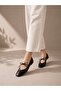 Luna Black Women's Lace-Up Square Toe Ballerinas - 3