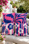 Set of 4 Decorative Throw Pillow Covers Pink Navy Blue Shark and Tropical Floral Pattern (Double Sided) - 2