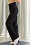 Black Wide Leg Women's Lycra Stretch Waist Jeans - 2