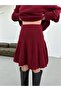 Women's Oversize Long Sweater and Flared Mini Skirt Knitwear Top and Bottom Set - Standard - 3