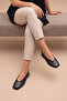 Women's Blunt Toe Open Back Mary Jane Ballerinas Efisa Black - 2