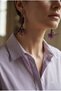 Authentic White Mother-Of-Pearl and Leather Detailed Earrings