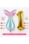 Gold Number Foil Balloon and Mermaid Tail Foil Balloon Set Helium Compatible 2-Piece Party Balloon Set