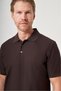 Brown Polo Collar Short Sleeve Pocketless Comfort Fit 100% Cotton T-Shirt 1011260162 - 4