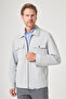 Stone Berber Collar Gabardine Plain Slim Fit Casual Coat 1007260151