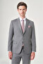 Smoked Gray Mono Collar Striped 6 Drop Slim Fit Fully Lined Flexible Suit 1001260901 - 2