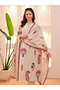 Dhira Beige Striped Suit Set - ALV2192-Beiges-Size-M-38-Inches - 4