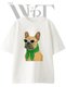 French Bulldog Sunglasses Design Printed Unisex White Oversize T-Shirt