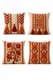 (No Tassels) 3D Embroidered Carpet Patterned 4-Piece Throw Pillow Cover Set - 3
