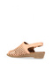 Powder Light Leather Women's Wedge Heeled Sandals - 4