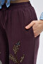 Women's Rose Beaded and Sequin Embroidered Palazzo Trousers - 3