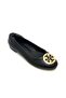 Genuine Leather Ballet Flats with Metal Buckle