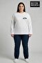 Women's Large Size New York Printed Crew Neck T-Shirt Spr26Btsk942-5