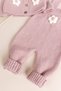 Soft Textured Knitwear Cardigan Baby Girl Knitted Salopet Jumpsuit Set - 7