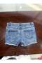 Blue Acid Wash Denim Shorts with Fringed Hem - 7