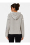Women's Striped Hooded Long Sleeve Sweatshirt - 2