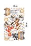 Cute Forest Animals in a Race Car Kids Room Wall Sticker Set - Sim674 - 5